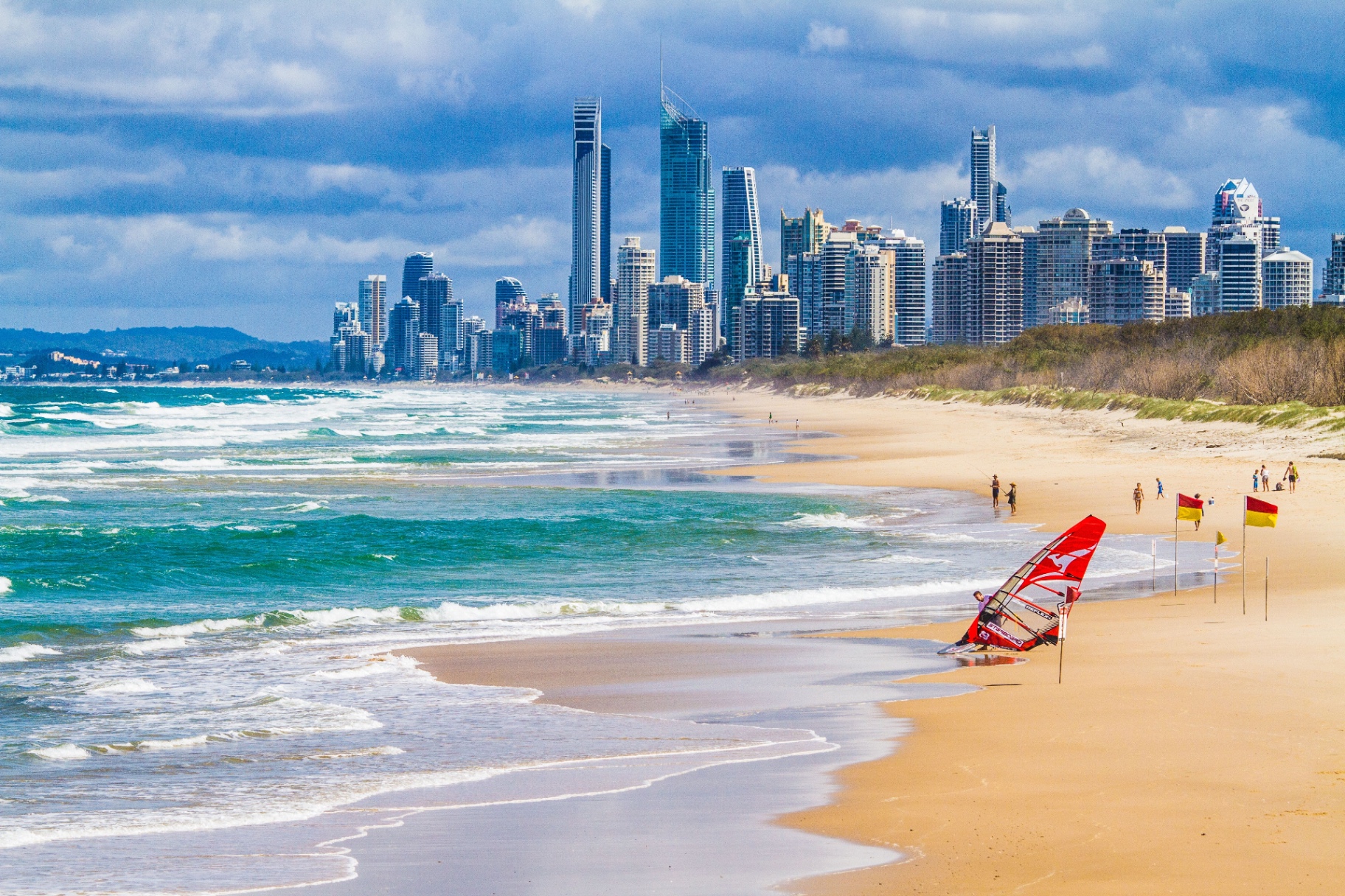 Sunshine Coast beach and skyline with turquoise ocean